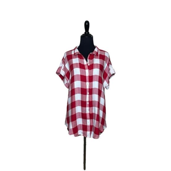 Alexander Jordan red plaid short sleeves button shirt size M - Picture 9 of 13